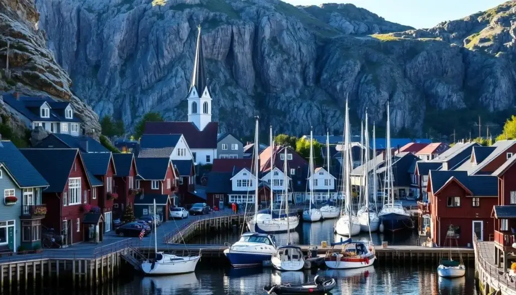 nabrzeże Larviku, fiord i miasto w Vestfold w Norwegii