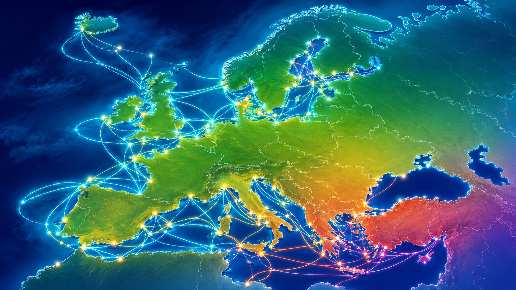 Ilustrowana mapa połączeń promowych w Europie