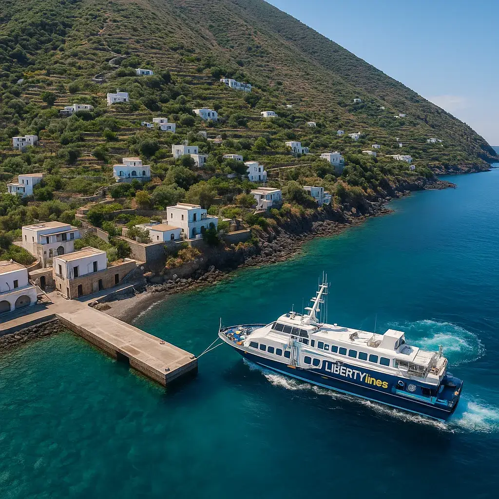 Alicudi – port i kierunek promowy