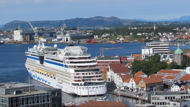 Stavanger port i nabrzeże w zachodniej Norwegii