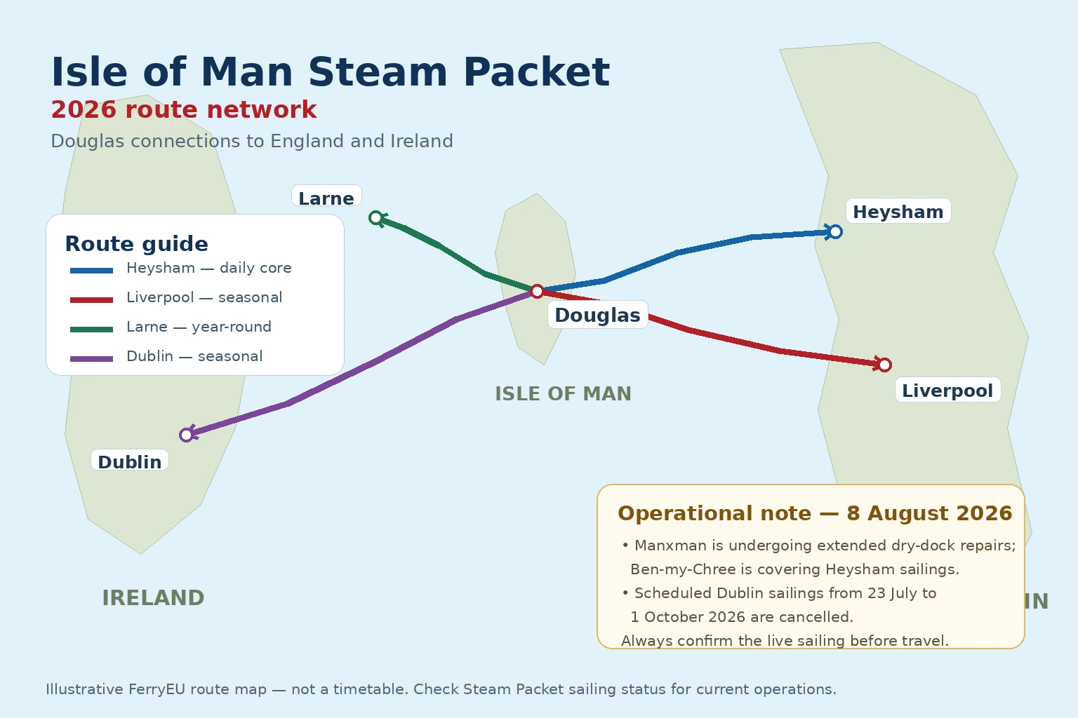 Mapa tras: Isle of Man Steam Packet Company